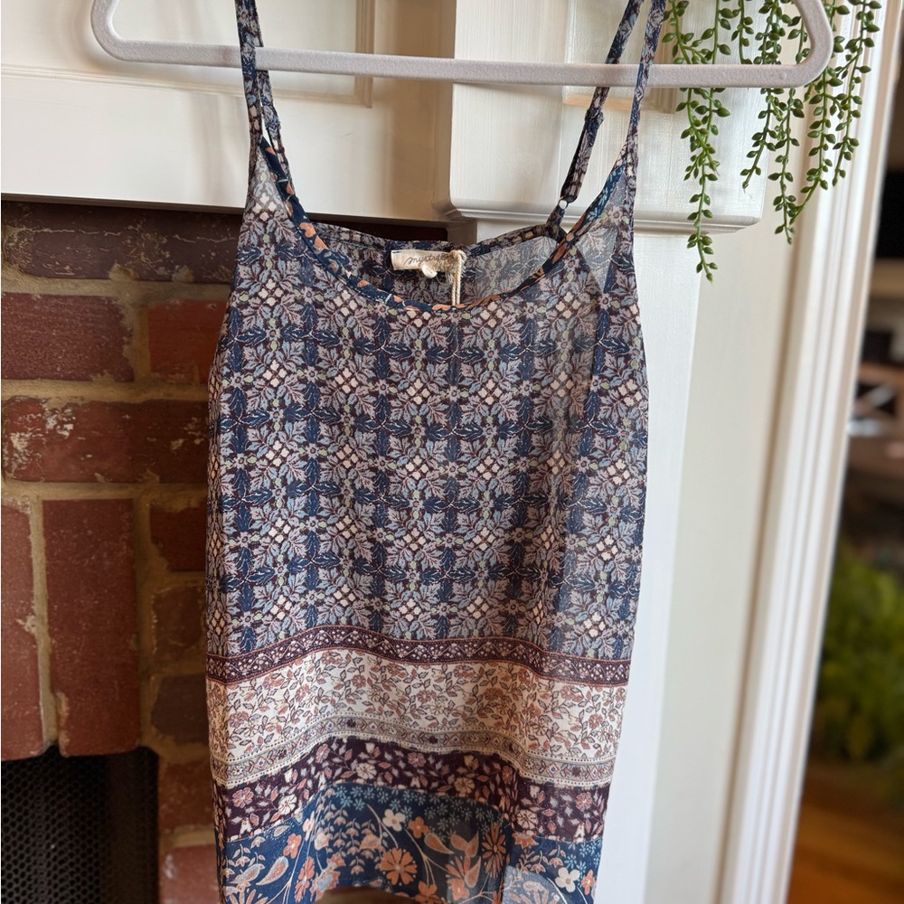 Mystree Blue and White Patterned Camisole